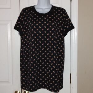 LulaRoe Liv football  game day superbowl print top shirt  Sz L